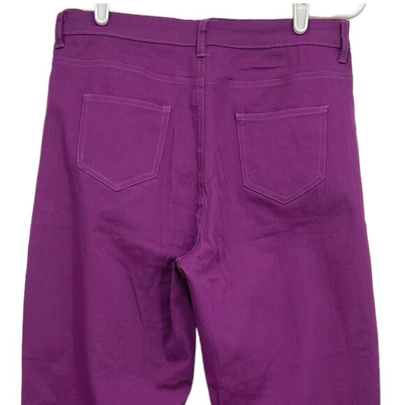 Unbranded Jeans Women's Purple Pants Size L (W30"xL30") High Rise Skinny Stretch - Picture 4 of 7